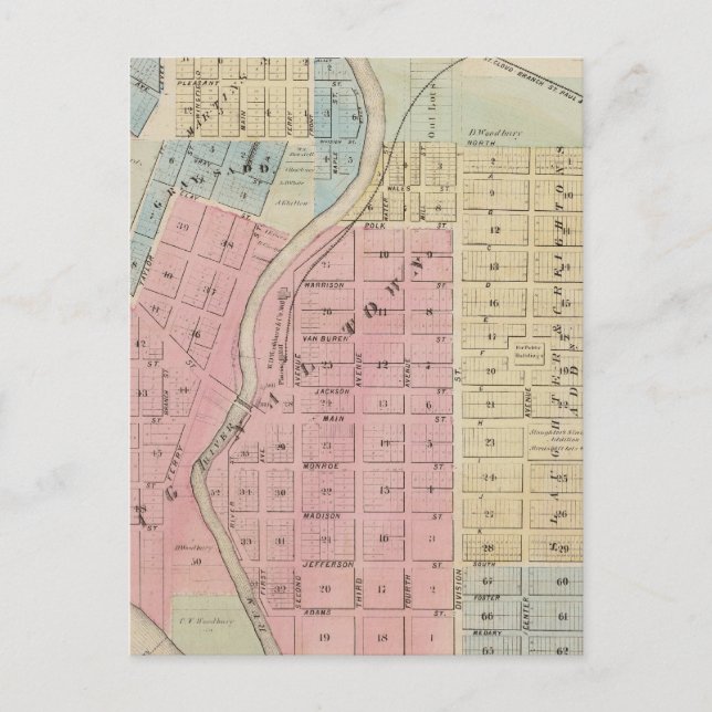 Karta i Anoka, Anoka County, Minnesota Vykort (Framsida)