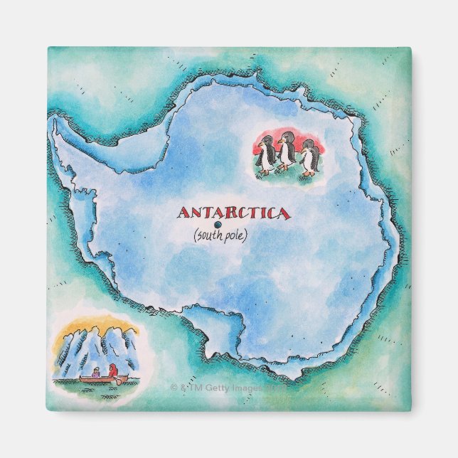 Karta i Antarctica Magnet (Framsidan)