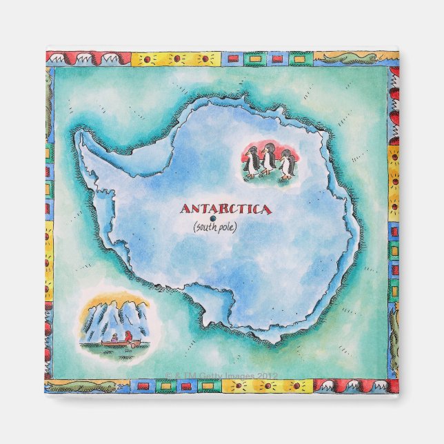 Karta i Antarctica Magnet (Framsidan)