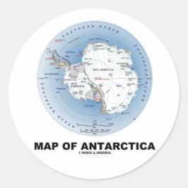 Karta i Antarktis (geografi) Runt Klistermärke