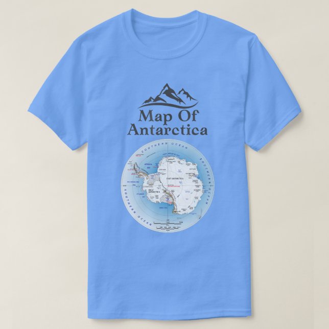 Karta i Antarktis södra kontinentalområde 1 T Shirt (Design framsida)