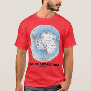 Karta i Antarktis sydliga kontinentala geografi T Shirt