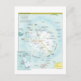 Karta i Antarktisregionen Vykort