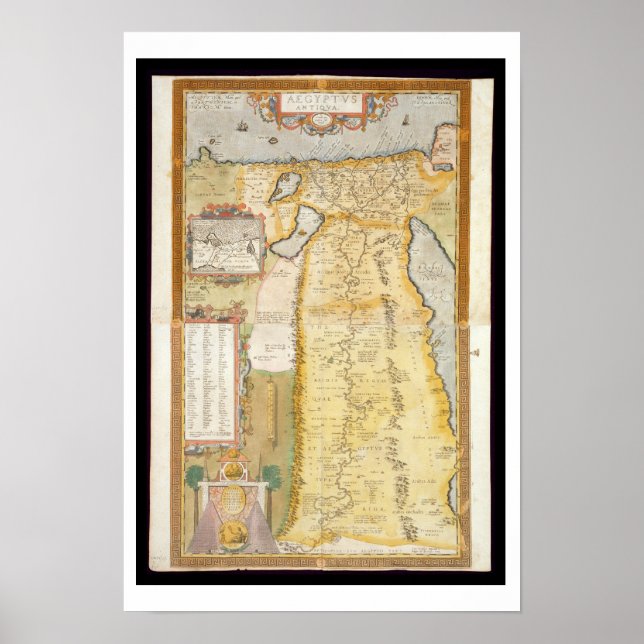 Karta i antikens Egypten, 1584 Poster (Framsidan)