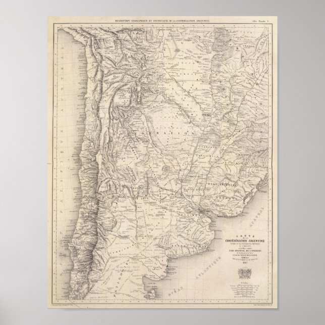 Karta i Argentina Poster (Framsidan)