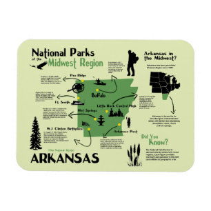 Karta i Arkansas National Parker Magnet