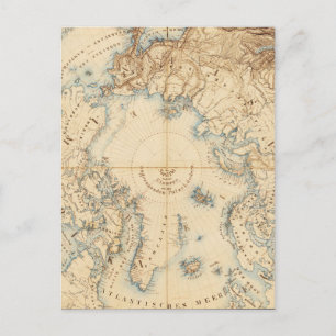 Karta i Arktis och angränsande regioner (1855) Vykort