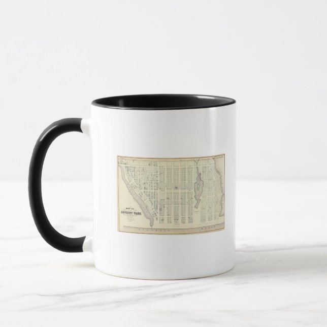 Karta i Asbury Park, Monmouth County, New jersey Mugg (Vänster)