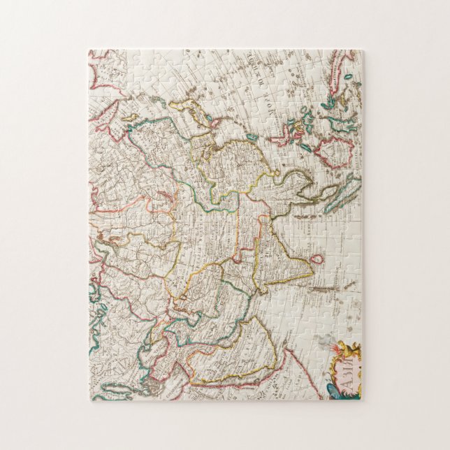 Karta i Asien. Identisk med kartor i Guillaume Pussel (Vertikal)