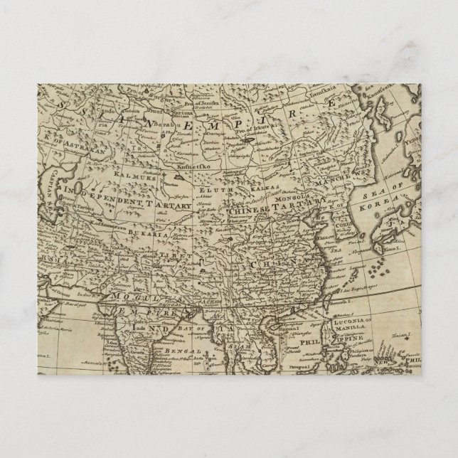 Karta i Asien Vykort (Framsida)