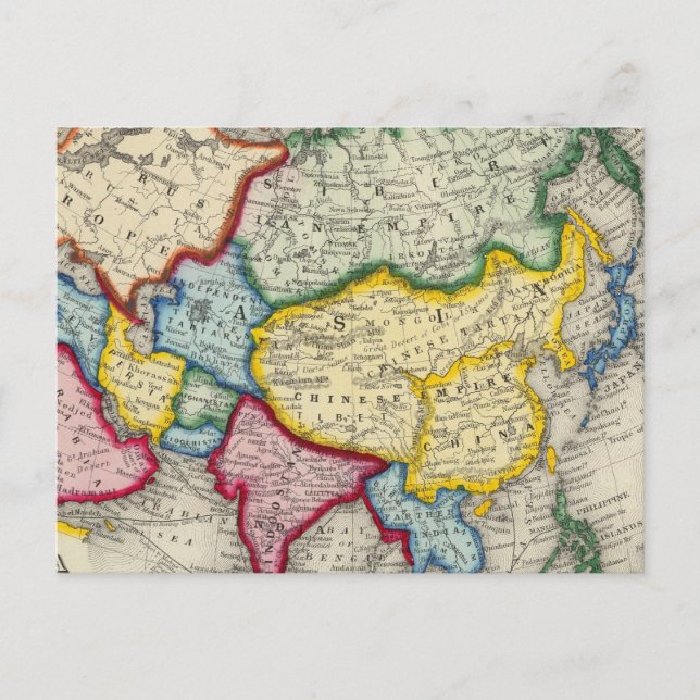 Karta i Asien Vykort (Framsida)