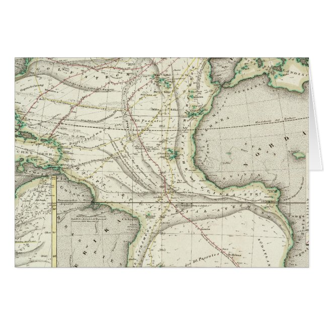 Karta i Atlanten Hälsningskort (Framsidan Horizontal)