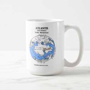 Karta i Atlantis - Bägge halvklotet - Klassiska M Kaffemugg