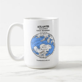 Karta i Atlantis - Bägge halvklotet - Klassiska Mu Kaffemugg