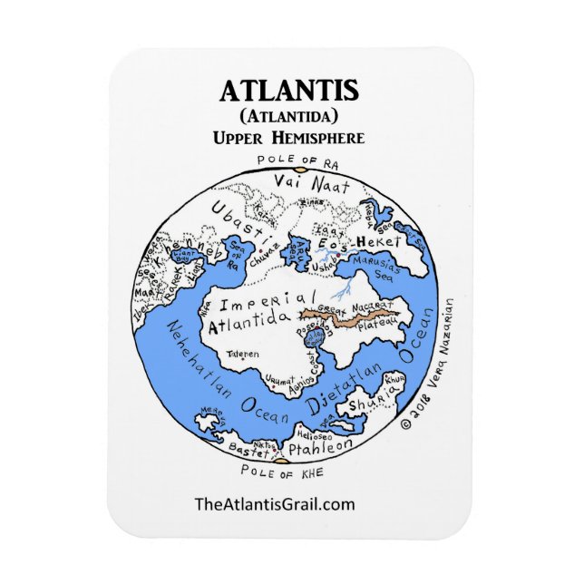 Karta i Atlantis - Övre halvklotet - Magnet 1 (Vertikal)