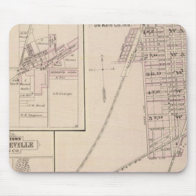 Karta i Auburn, De Kalb Co Musmatta (Framsidan)