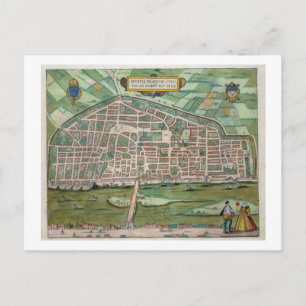 Karta i Aurelia, från "Civitates Orbis Terrarum" a Vykort