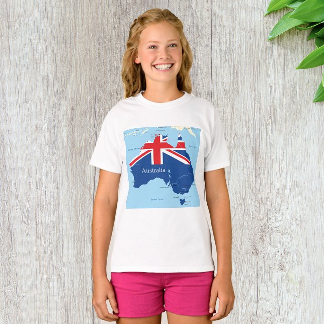 Karta i Australien Girls T-Shirt (Skapare uppladdad)