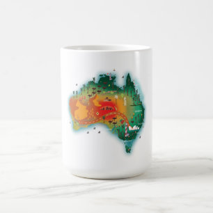 Karta i Australien Kaffemugg