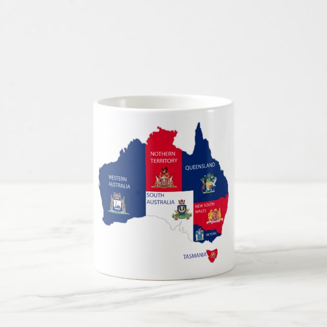 Karta i Australien Kaffemugg (Center)