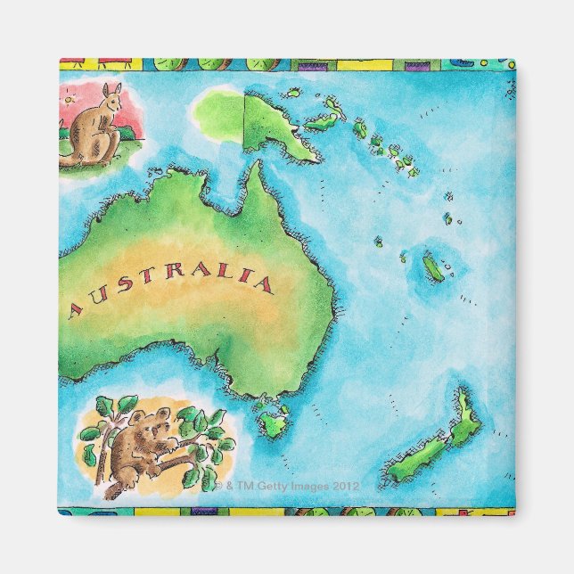 Karta i Australien Magnet (Framsidan)