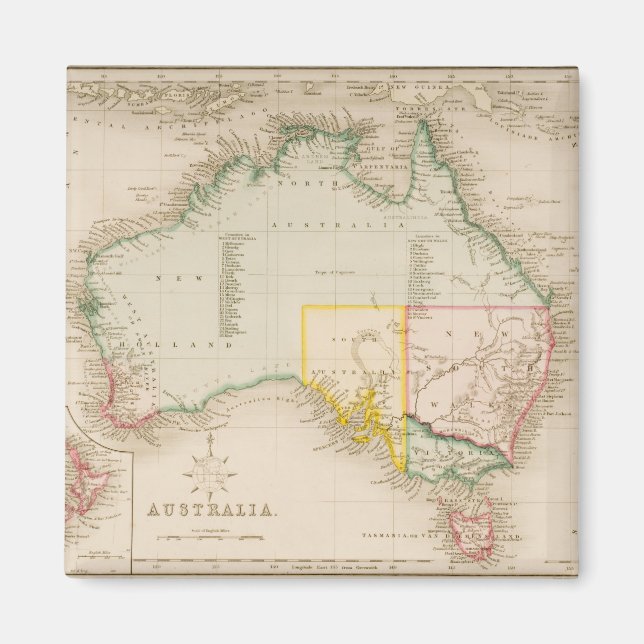 Karta i Australien och Nya Zeeland Magnet (Framsidan)