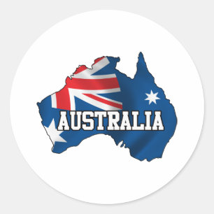 Karta i Australien Runt Klistermärke