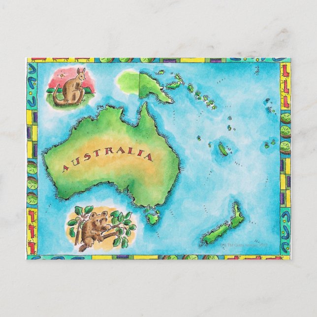 Karta i Australien Vykort (Framsida)