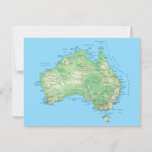 Karta i Australien Vykort
