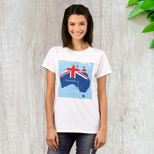 Karta i Australien Womens T-Shirt (Skapare uppladdad)