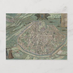 Karta i Avignon, från "Civitates Orbis Terrarum" a Vykort