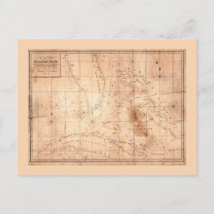 Karta i Bahama Banker och Bahama-öarna (1817) Vykort