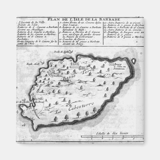 Karta i Barbados Magnet (Framsidan)