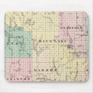 Karta i Barron County, delstaten Wisconsin Musmatta