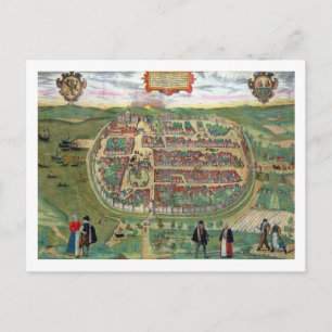 Karta i Barth, från "Civitates Orbis Terrarum" av Vykort