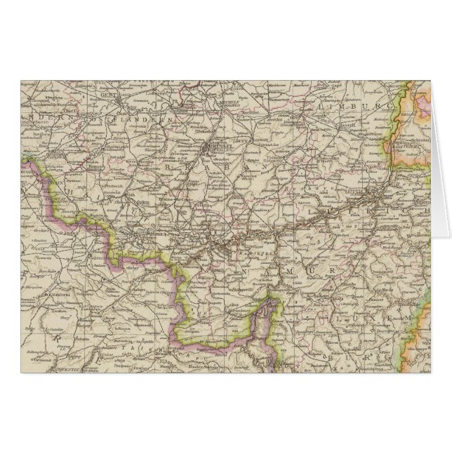 Karta i Belgien och Luxemburg Hälsningskort (Framsidan Horizontal)