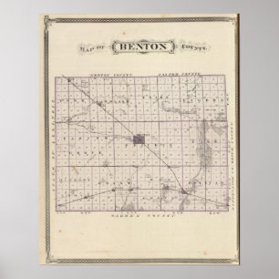 Karta i Benton County Poster