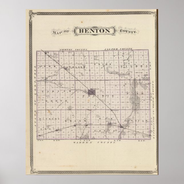 Karta i Benton County Poster (Framsidan)