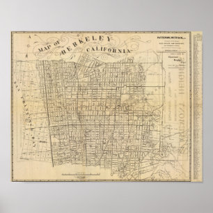 Karta i Berkeley, Kalifornien Poster