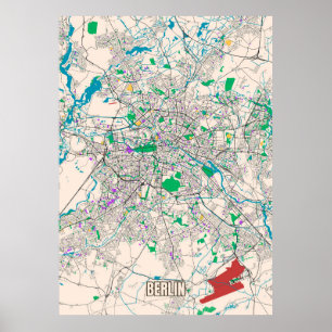 Karta i Berlin Poster