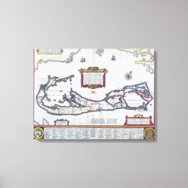 Karta i Bermuda Canvastryck (Framsida)