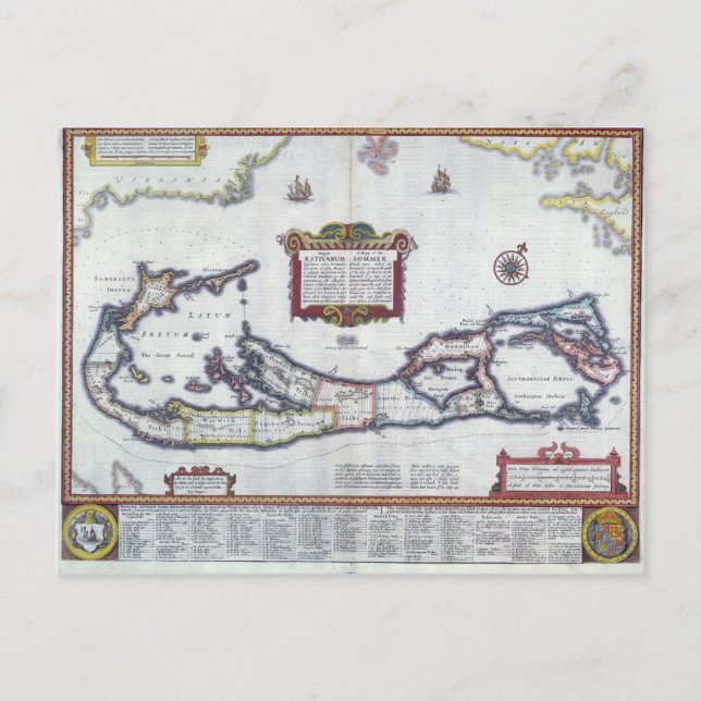 Karta i Bermuda Vykort (Framsida)