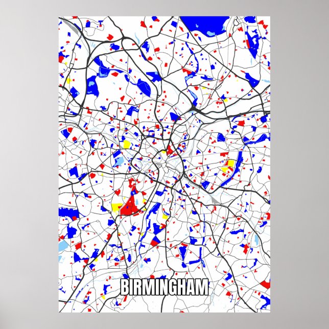 Karta i Birmingham Poster (Framsidan)