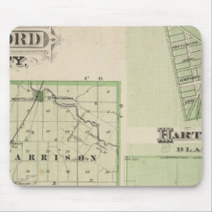 Karta i Blackford County med Montpelier Musmatta