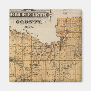 Karta i Blue Earth County, Minnesota Magnet