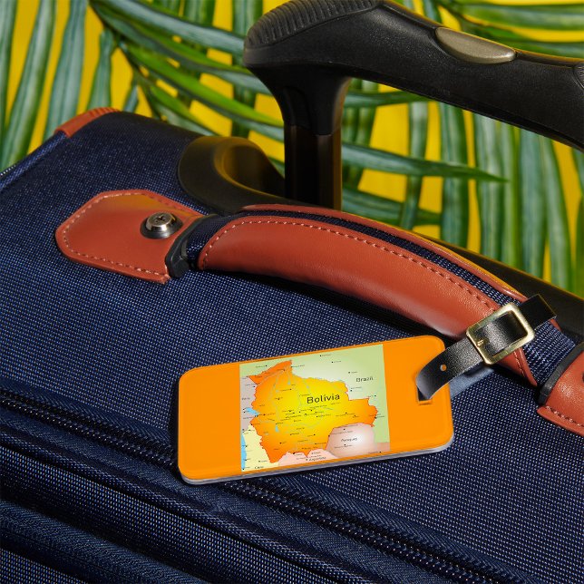 Karta i Bolivia med städer och Gräns Bagagebricka (Skapare uppladdad)