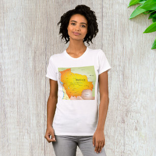 Karta i Bolivia med städer och Gräns T Shirt