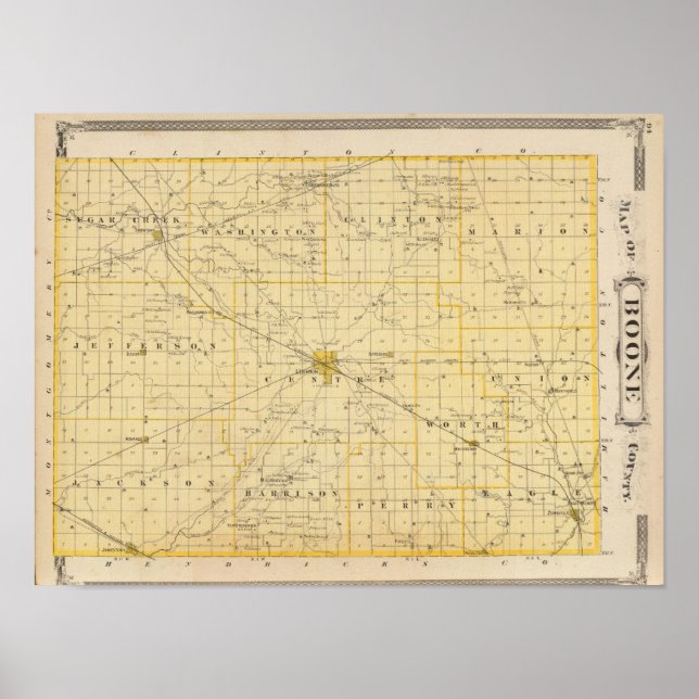 Karta i Boone County Poster (Framsidan)