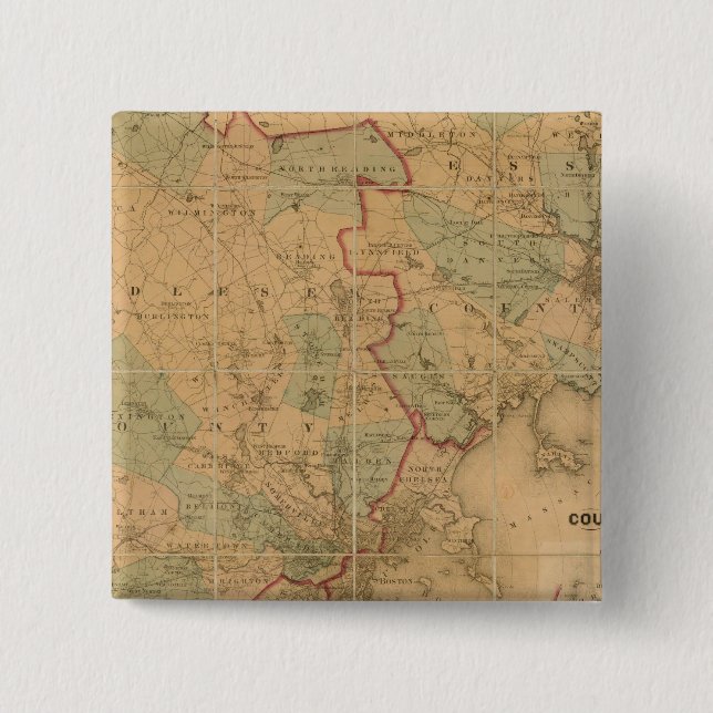 Karta i Boston 2 Knapp (Framsida)