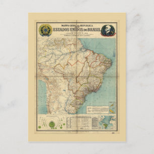 Karta i Brasilien (1908) Vykort